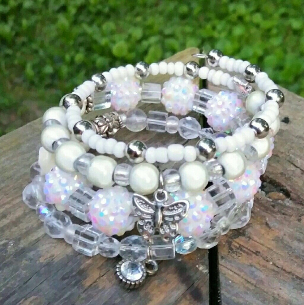 Beautiful one of a kind hand made wrap bracelet